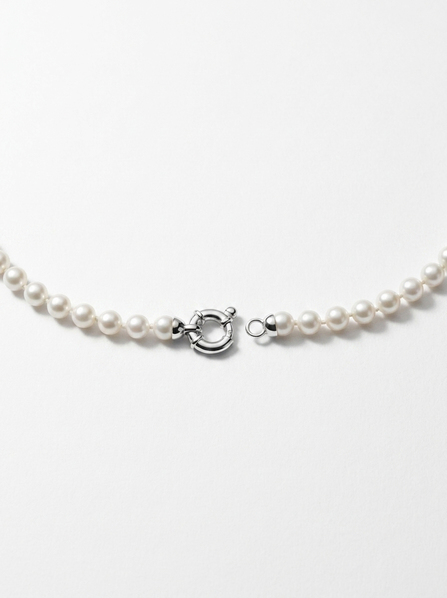 Tancament de collaret amb perles petites blanques