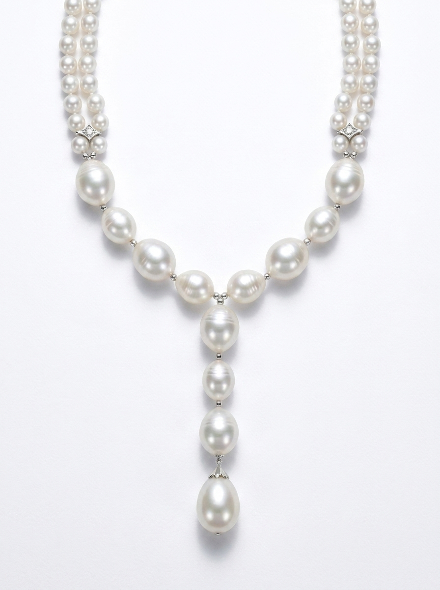 detalle collar elegante perlas