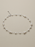 Collier aus Sterlingsilber mit weißen Zuchtperlen