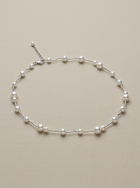 Ras-de-cou en argent 925 avec perles de culture blanches