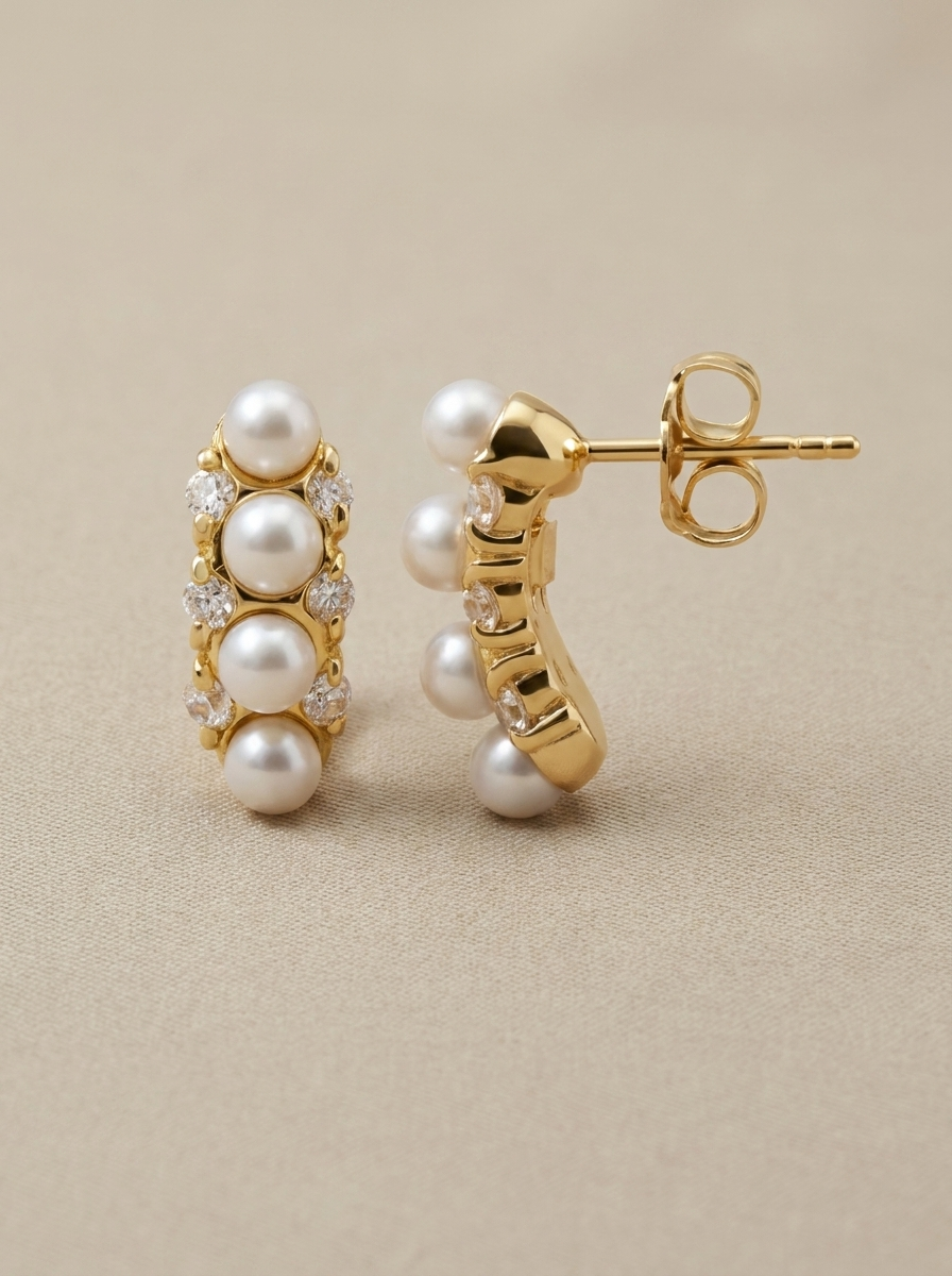 arracades vintage amb 4 mini perles
