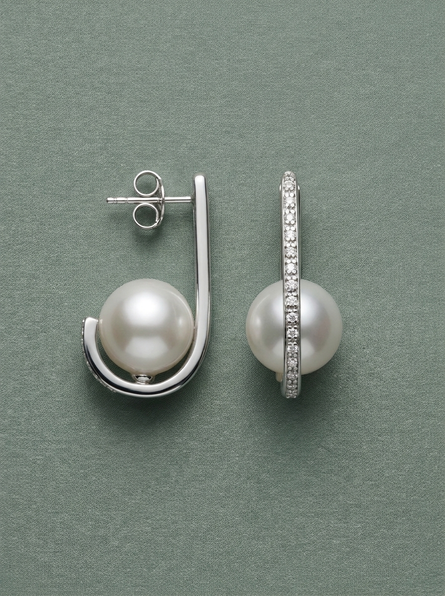 pendientes de perlas con circonitas para bodas
