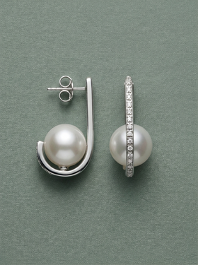 arracades de perles amb circonites per a casaments