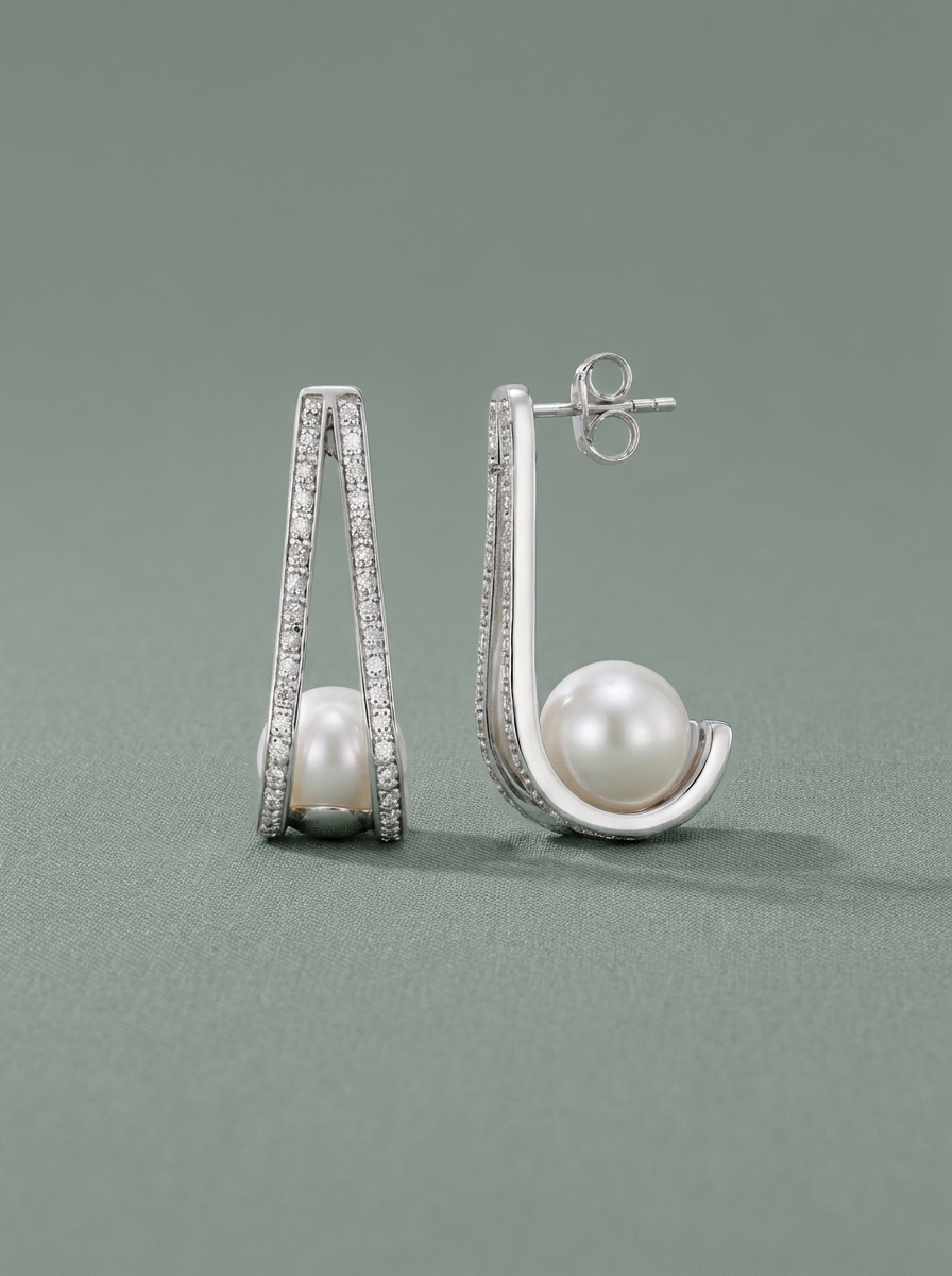 Pendientes de invitada de boda con perlas