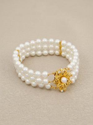 Pulsera perlas mujer cierre vintge