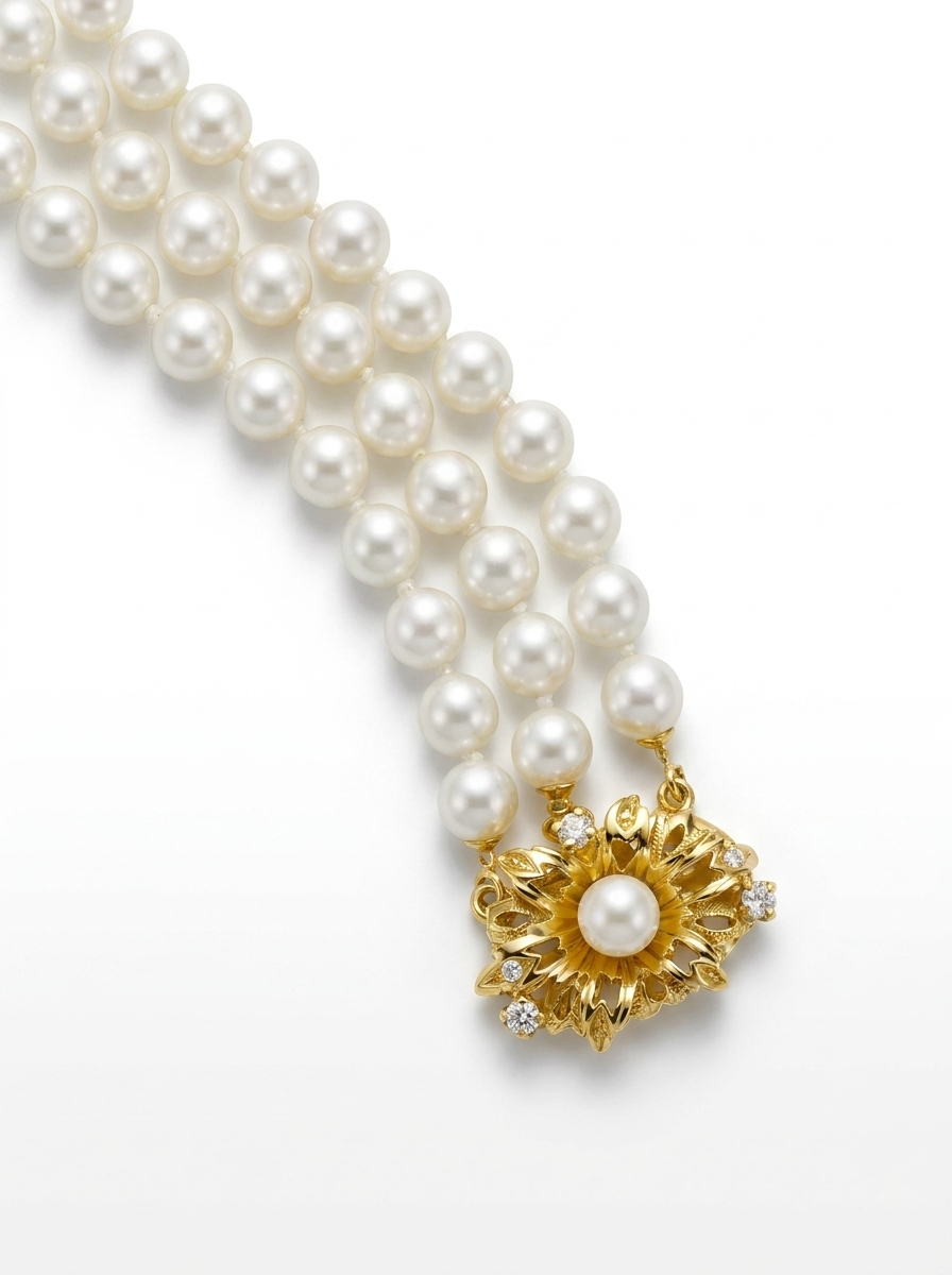 detalle cierre collar perlas