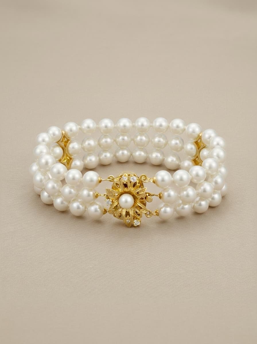 Braçalet de perles i tancament vintage