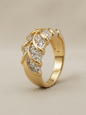 Anillo de oro chapado 18k y circonitas