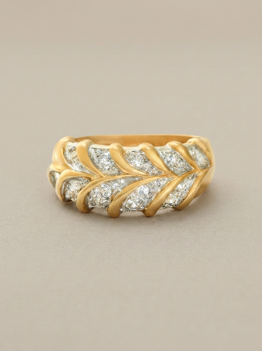 Ring lying on a beige background