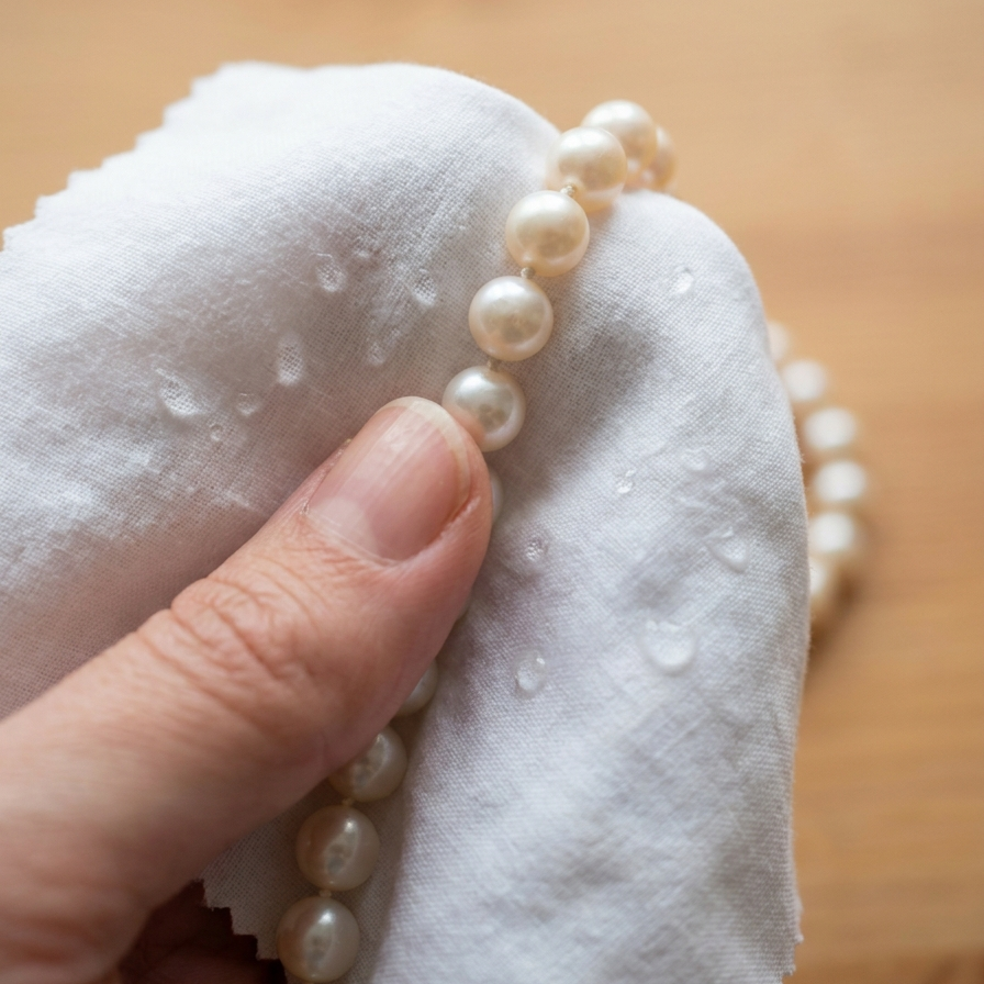 collaret de perles amb drap 