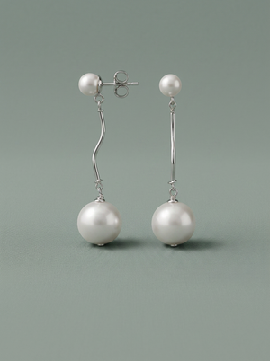 arracades llargues de perles, diferents mides de perles 