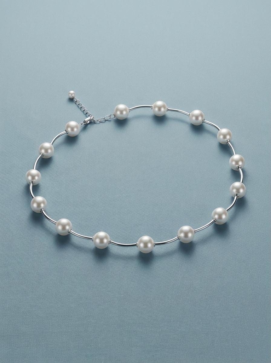 collar de perlas con plata 