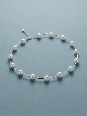 collar de perlas con plata 