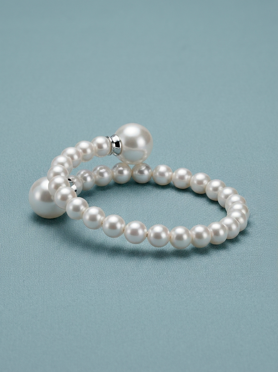 Pulsera de perlas rígida de una vuelta
