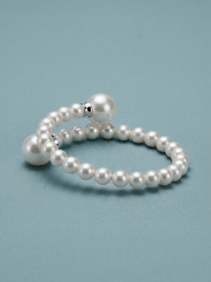 Pulsera de perlas rígida de una vuelta