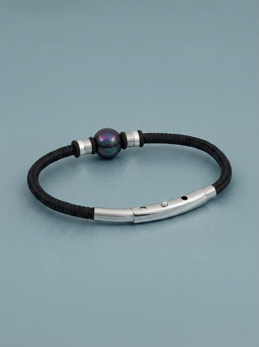 Black pearl nautical bracelet