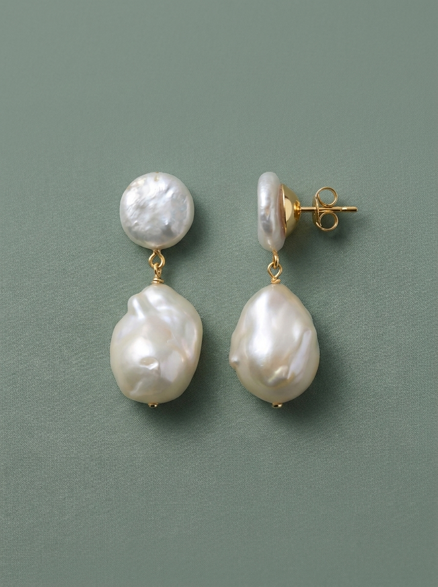 arracades de perles cultivades banyades en or