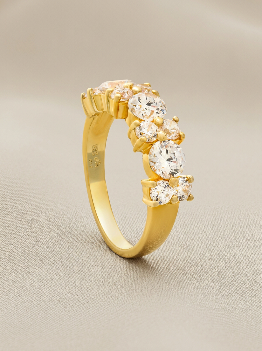anillos de circonita en plata y oro