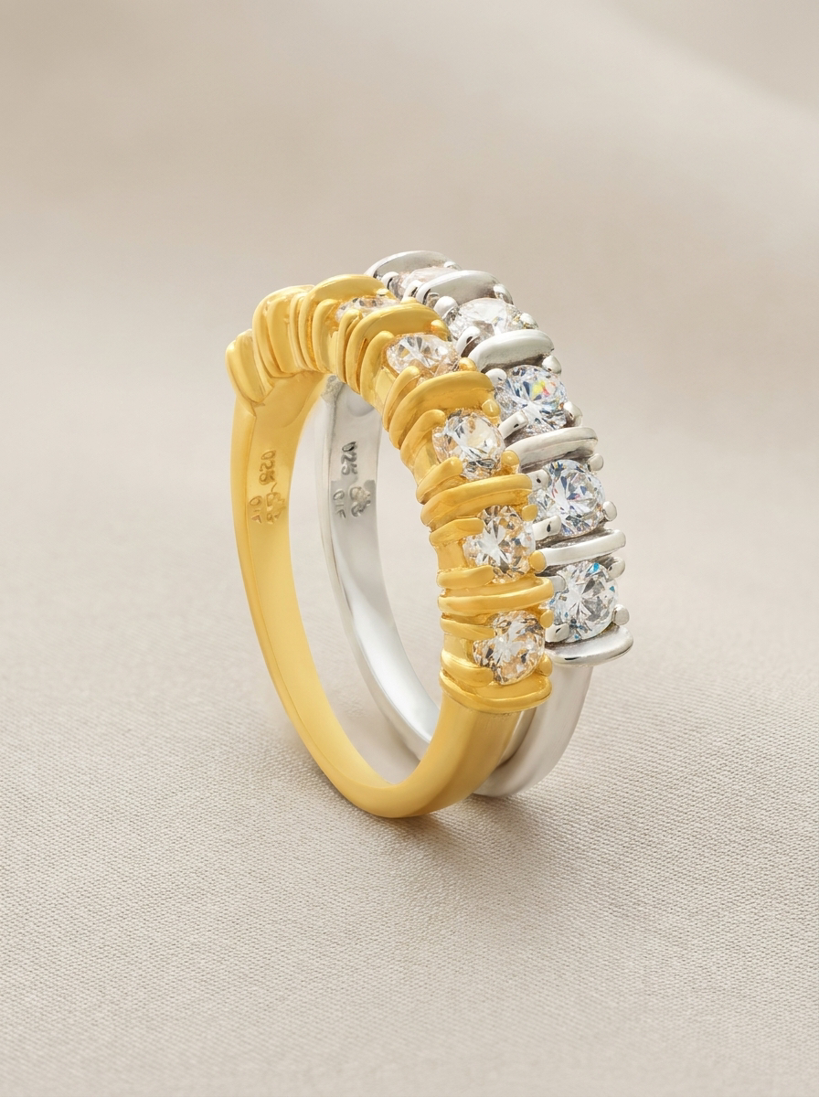 anillo plata de circonitas
