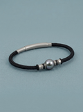 Black nautical cord with a grey pearl