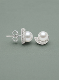 Kleine Ohrstecker mit Zirkonia und Mallorca-Perle