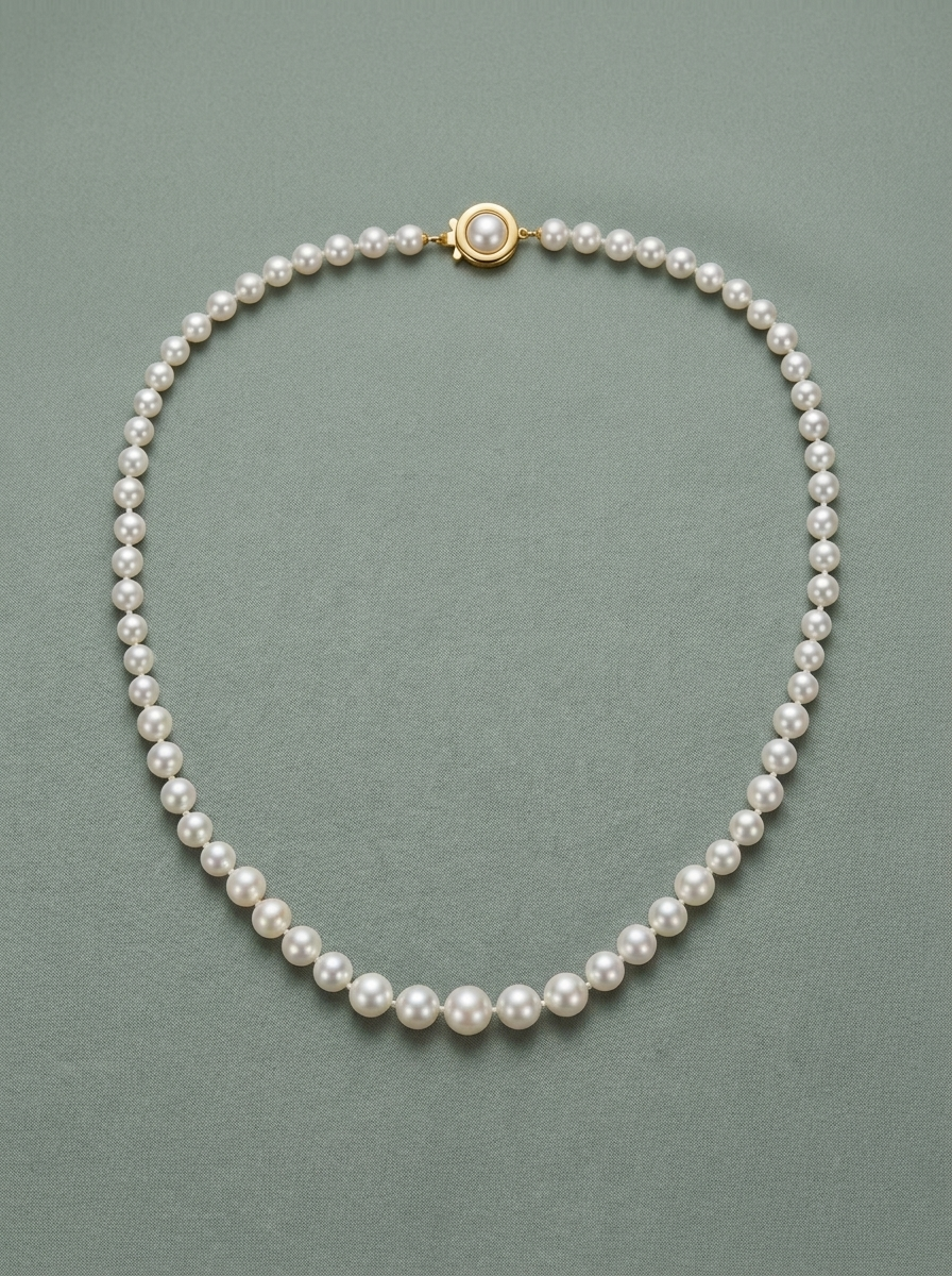 Collier un rang de perles avec fermoir perle