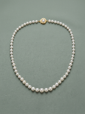 collaret  de perles d'una via i tancament amb perla 