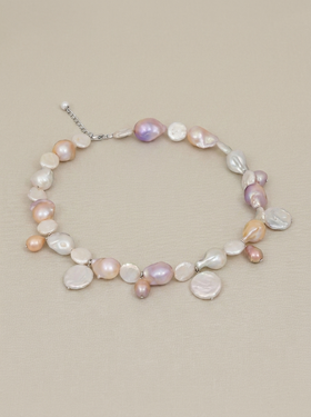 Collier de perles de culture multicolores