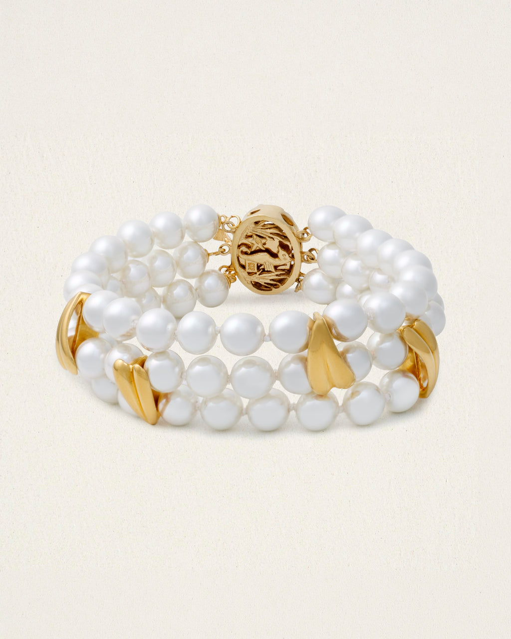Elegantes Damen-Armreif aus Perlen und Gold