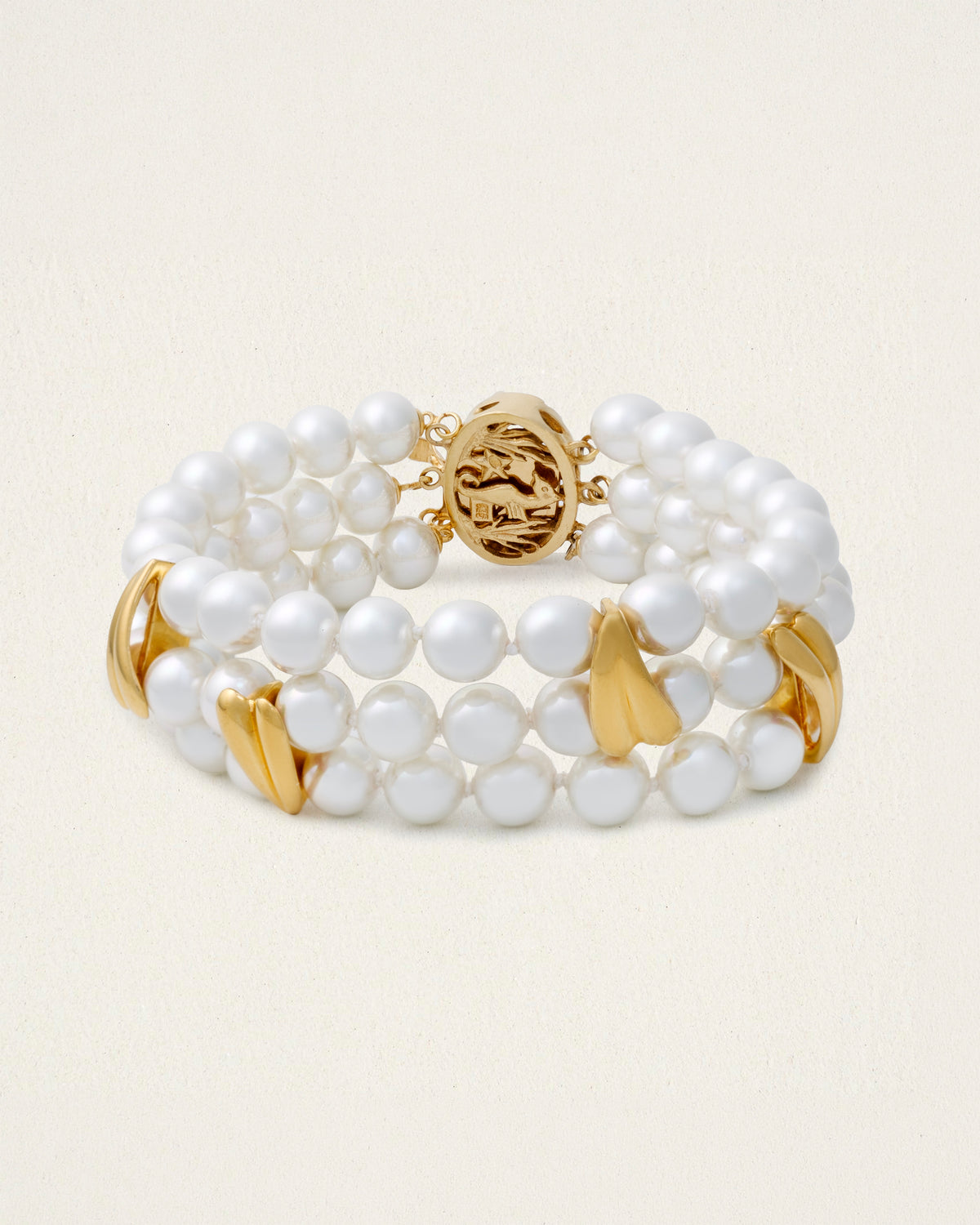 Elegantes Damen-Armreif aus Perlen und Gold