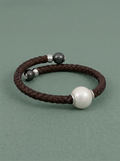 Adjustable brown leather bracelet