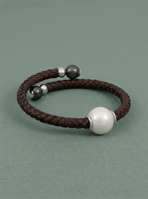 Verstellbares Armband aus braunem Leder