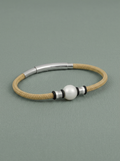 Beige nautical cord and white pearl