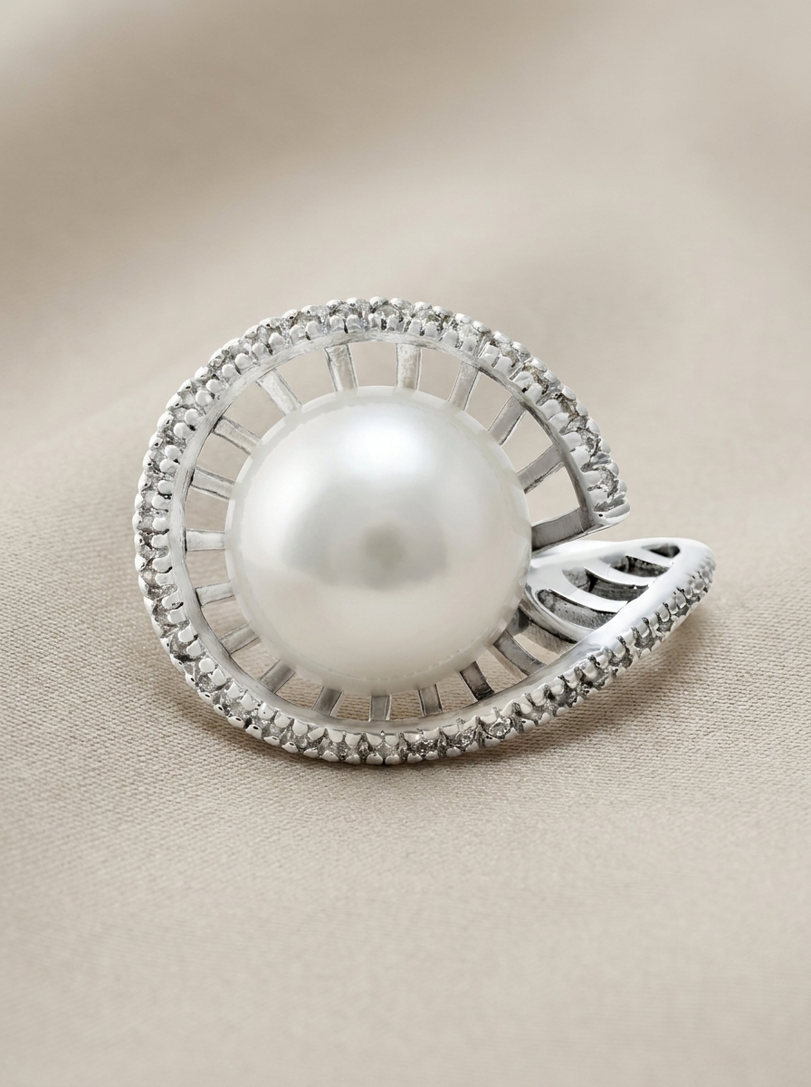 Close-up of a cubic zirconia ring
