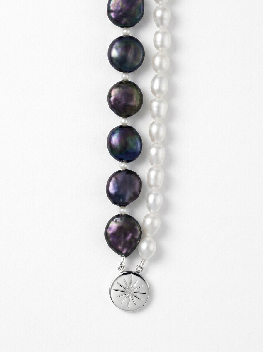 Bracelet rhodié deux rangs de perles multicolores