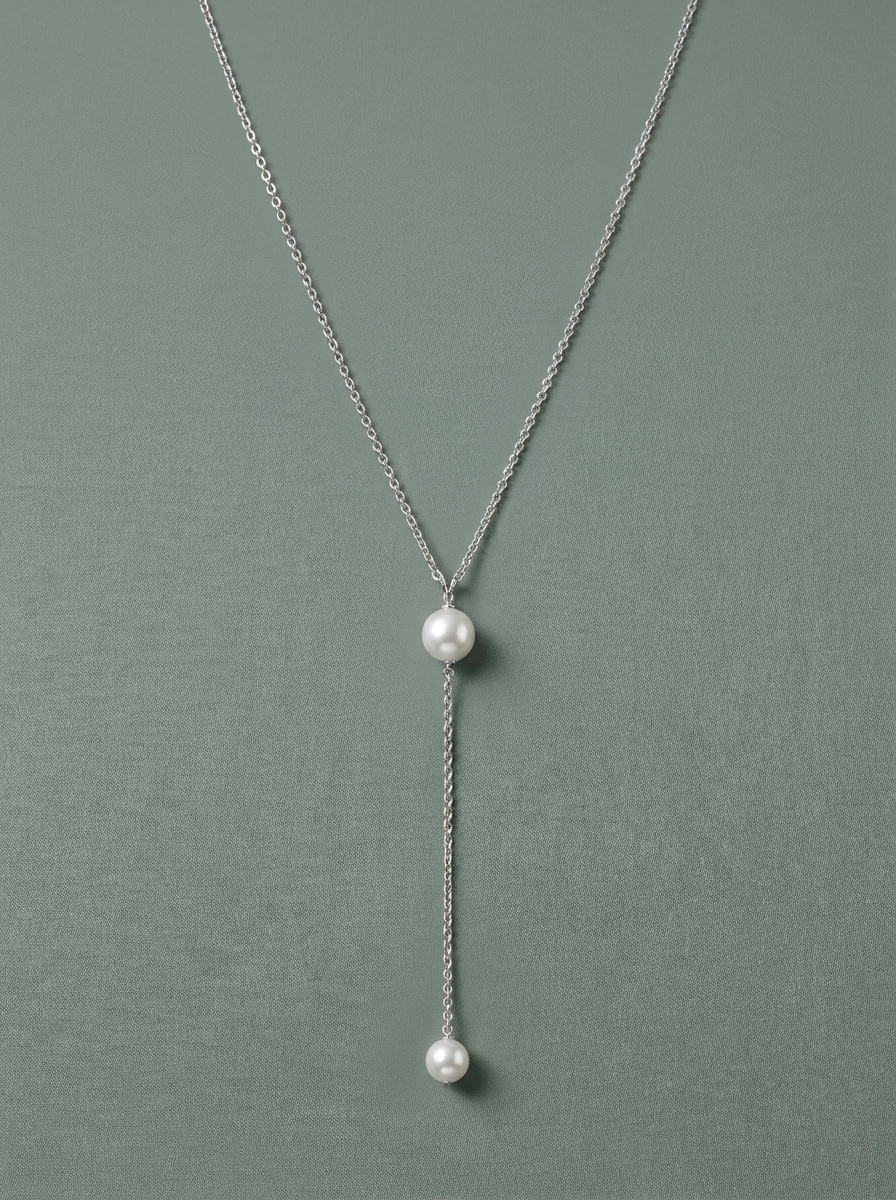 collaret de cadena de plata amb perles de Mallorca