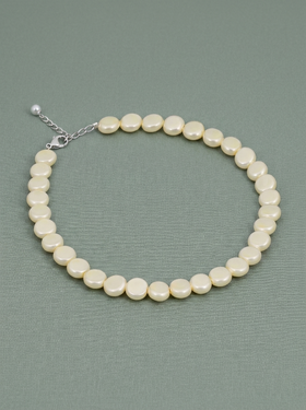 collar ajustable de perla y plata 