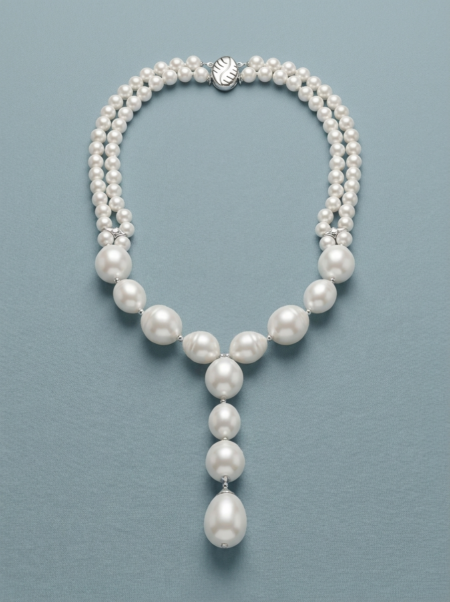 collar de perlas con colgante de perlas 