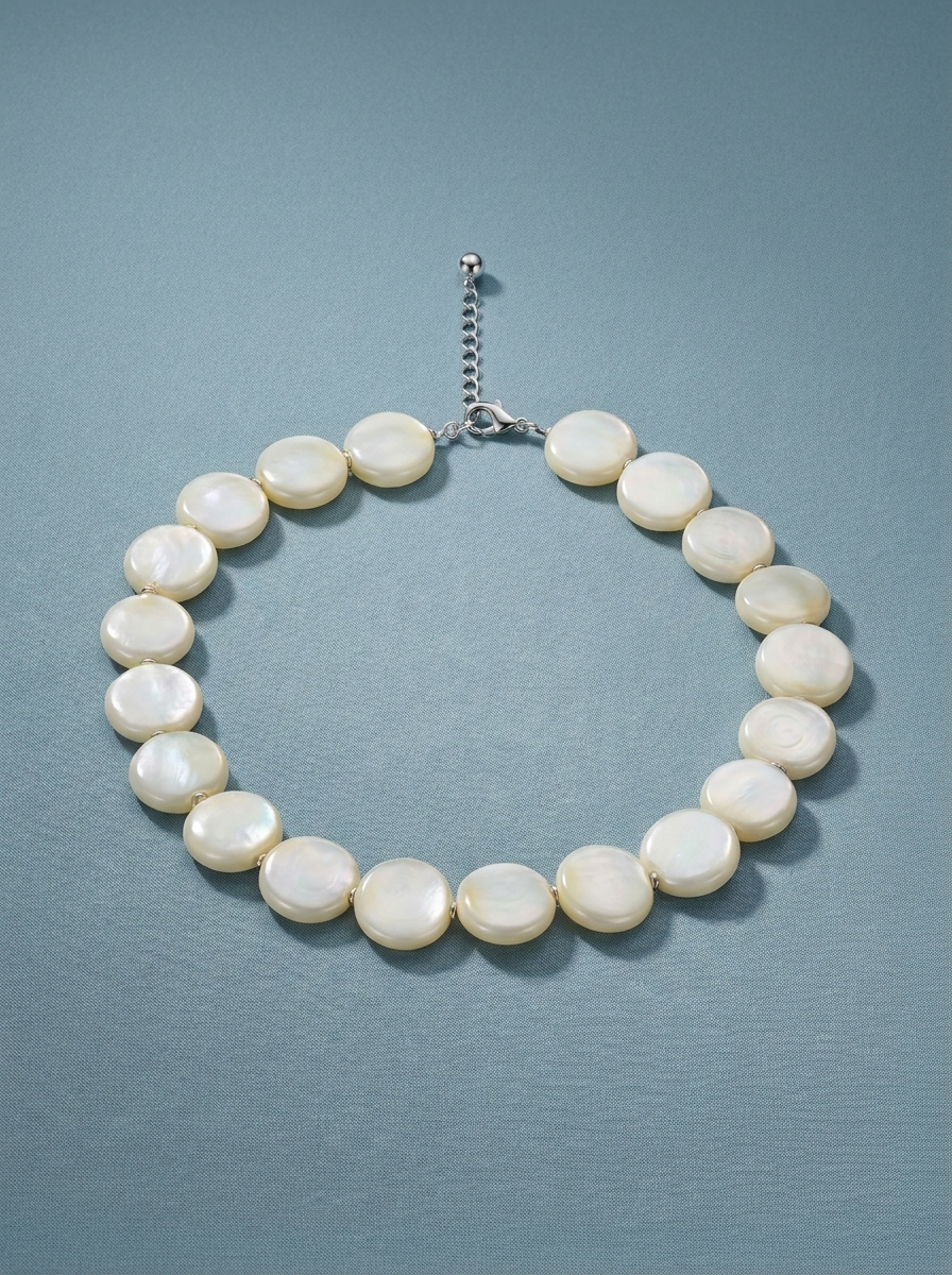 collar de perlas planas 