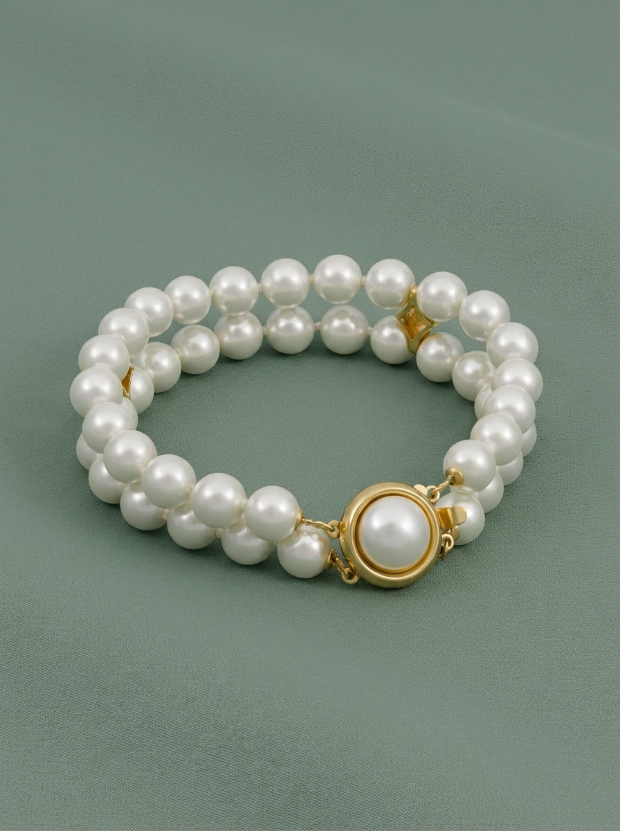 Polsera de perles xapada en or