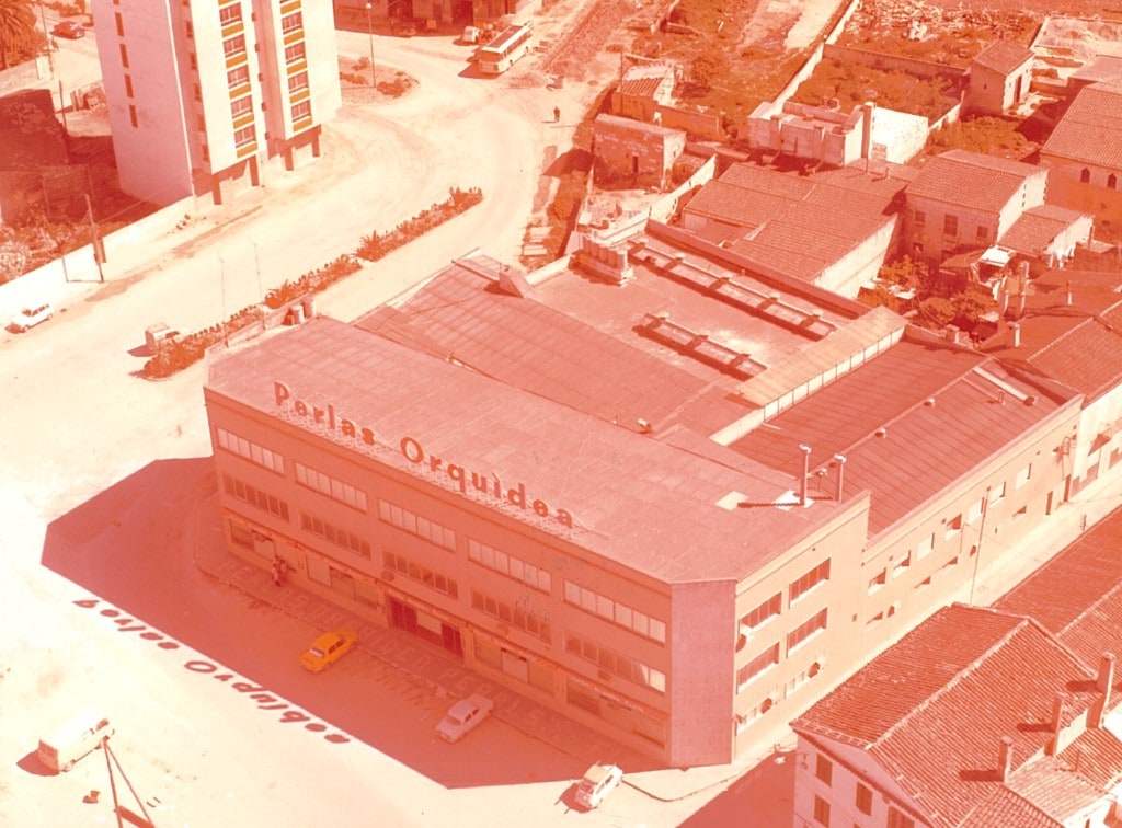Vista aèria històrica de la fàbrica Perlas Orquídea