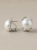 Boucles d'oreilles de perle et argent