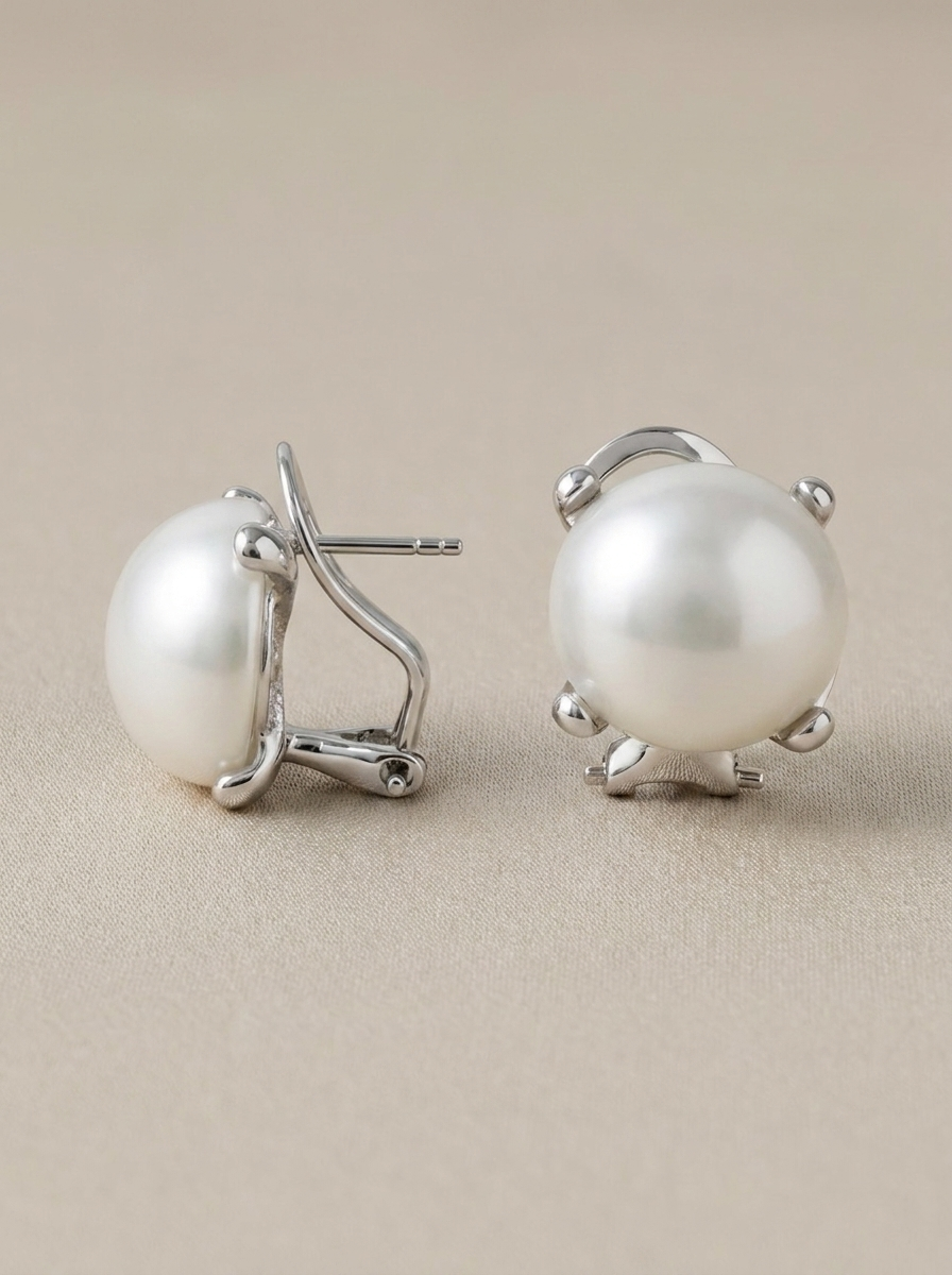 pendientes de perla con plata